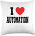 My Heart I Love Automation Throw Pillow, 18x18, Multicolor