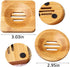SUMAJU 4 Pcs Wooden Soap Holders, Natural Bamboo Soap Dish Square & Round for Home Bathroom