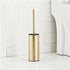 Set, 304 Toilet Brush and Holder NEWRAIN Stainless Steel Toilet Brush with Long Brush Handle, Brushed Gold Toilet