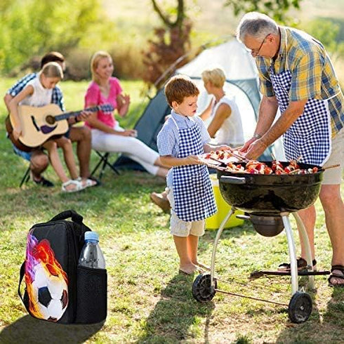 Lunch Tote, 2019 Upgrade Insulated Football Lunch Bag - Waterproof Reusable Portable Meal Bag Ice Pack for Kids