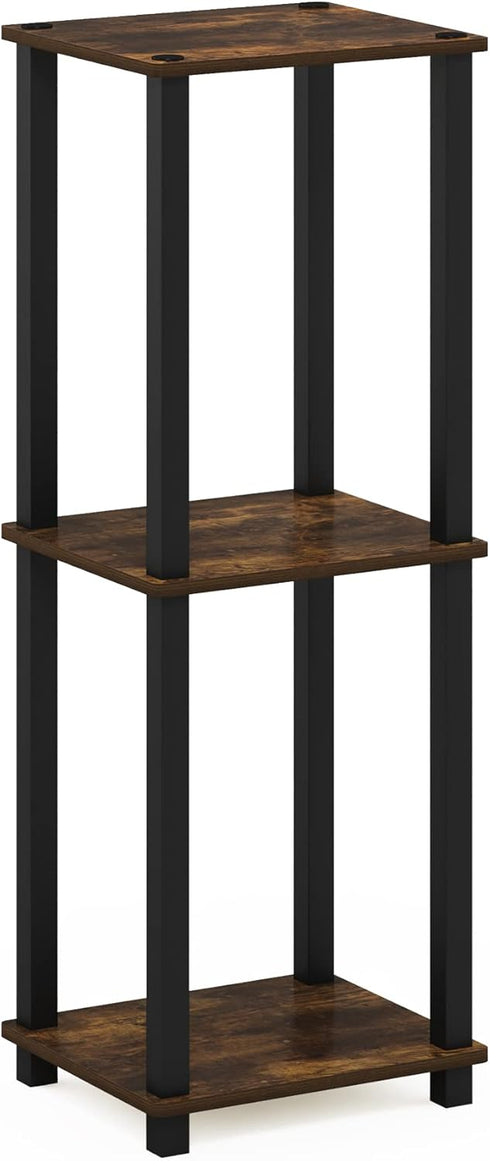 2-Pack, Furinno Simplistic End Table, Amber Pine/Black