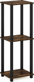 2-Pack, Furinno Simplistic End Table, Amber Pine/Black