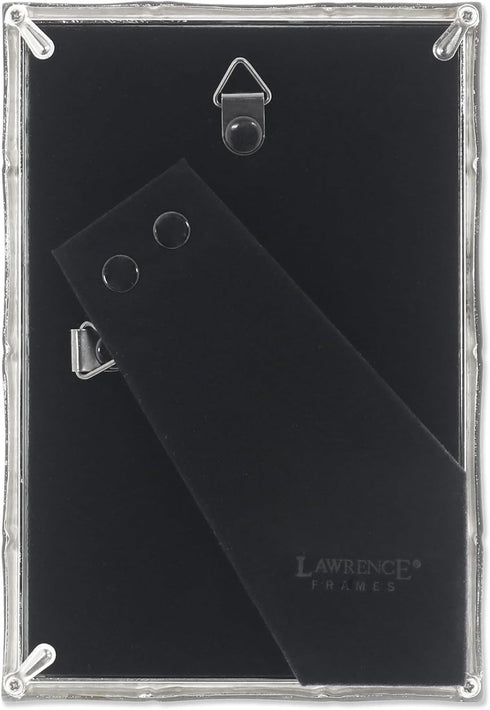 Lawrence 710146 Silver Metal Bamboo 4x6 Picture Frame