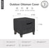 32L 32W 17H inch, Patio Ottoman Cover, Waterproof Outdoor Square Furniture Cover for Side & End Table x x Black