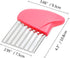 Luomorgo Stainless Steel Potato Crinkle Cutter Knife Carrot Wavy Knife French Fry Slicer Vegetable Wavy Chopper Knife, Pink by Luomorgo