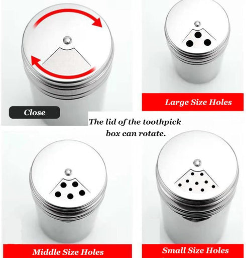 2 Pack Stainless Steel Toothpick Holders, Thickening Toothpick Dispensers, Silver Storage Box for Home Kitchen