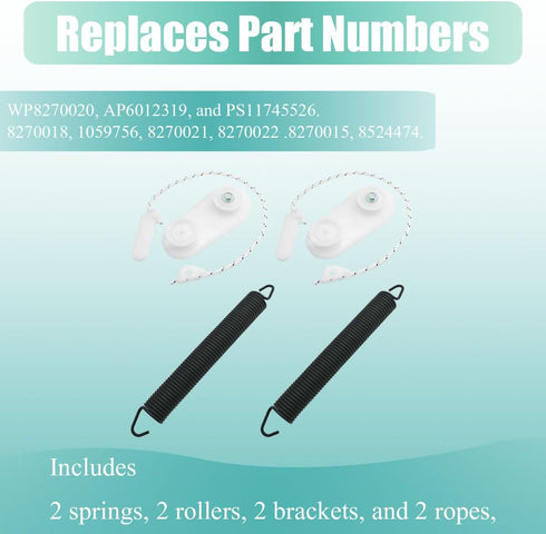 8194001 Dishwasher Door Balance Link Kit - Fits Whirlpool, Kitchenaid, Maytag Dishwasher Door Spring Assembly