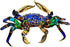 6" WitnyStore Blue Rainbow Crab Artistic Blown Glass Figurine Premium Hand-Blown Statue Tabletop Decoration Unique