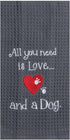 Kay Dee Dog Lover Embroidered Waffle Towel Set - Cotton, You Had Me at Woof & Dog Love