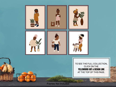 African American Baby Girl Room Decor - Black Girls Bedroom Decor - Baby Nursery Decor - Little Girls Bedroom Wall Art