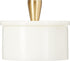Queenza White Marble Salt Cellar with Lid and Brass Knob, 3 Inch Salt and Pepper Bowls, Kosher Salt Holder for Gifts