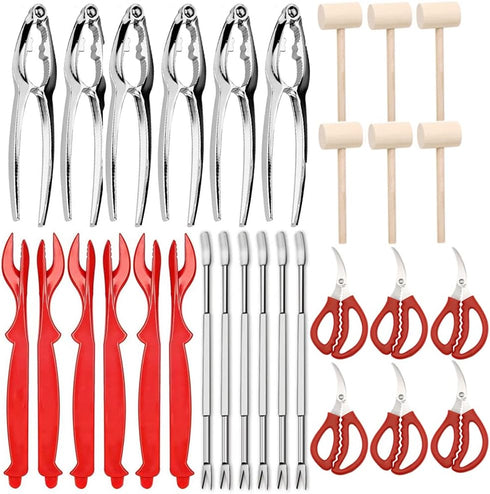Ymkf Sqqr 30 PCS Seafood Tools Include Crab Crackers, Seafood Scissors, Lobster Sheller, Crab