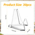 30pcs Card Display Stand, 2.2 Inch Small Transparent Card Holder Stand Acrylic Business Card Organizer Mini Clear Coin Easel Stand Desk Picture Holder for Medals, Sports Cards, Trading Cards