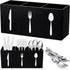 Acrylic Cutlery Storage Organizer Bin for Kitchen - 3 Section Silverware Caddy, Knife Spoon Fork Holder (Black)
