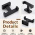 APLusee Double Robe Towel Hook, Stainless Steel Square Dual Coat Hook, Matte Black Utility Storage Hanger