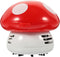 Sewroro Desktop Vacuum Cleaner, Mini Mushroom Shaped Table Dust Vacuum, Portable Corner Cleaner, Battery Operated Red