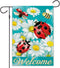 Welcome Ladybug Garden Flag, Vertical Double Sided Sunflower Bee Burlap Summer Yard Decor (12.5 x 18)
