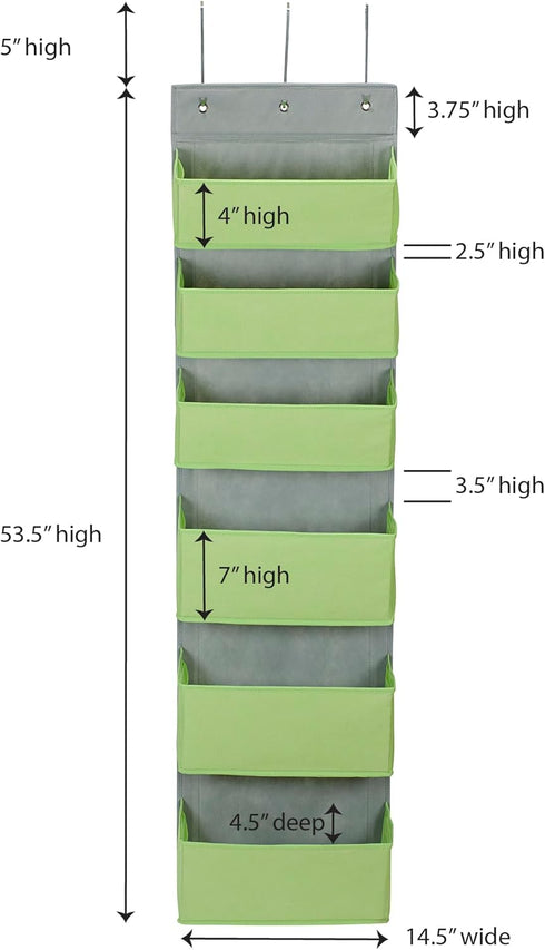 2167-1 Household Essentials Over-the- Over-the-Door Organizer, Green