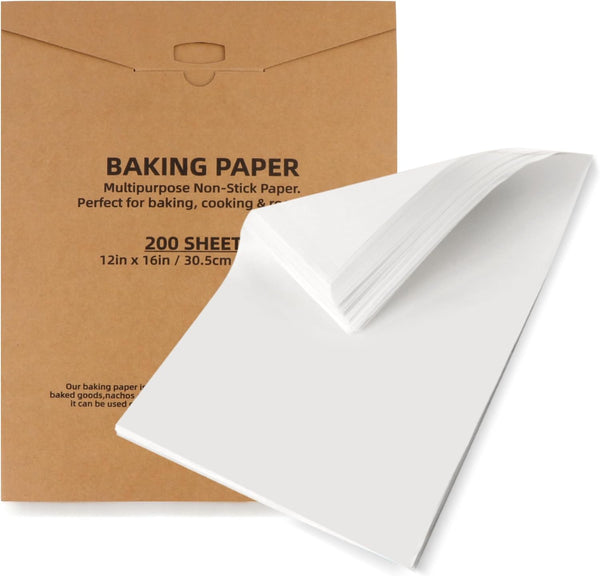 200 Pcs Parchment Paper Baking Sheets - 12"x16" Precut Non-Stick Liners for Baking, Grilling, Air Fryer