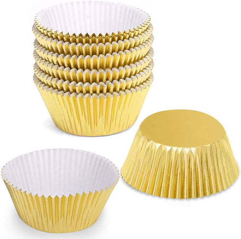 Gifbera Gold Foil Muffin Cupcake Liners/Baking Cups Standard Size, 100-Count by GiFBERA