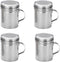 (Set of 4) 10 Ounce Stainless Steel Dredge with Handle, Salt, Pepper, Spice Shaker Set