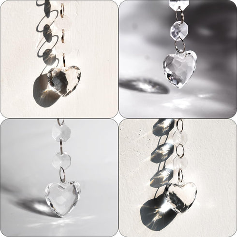 KESOCORAY 100 Pack Hanging Crystals - Clear Acrylic Prisms Pendant Ornaments for Christmas Tree, Centerpieces