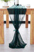 Dark Green Chiffon Table Runner 27X120 inches Sheer Long Table Linen for Wedding Party Banquets Home Decoration