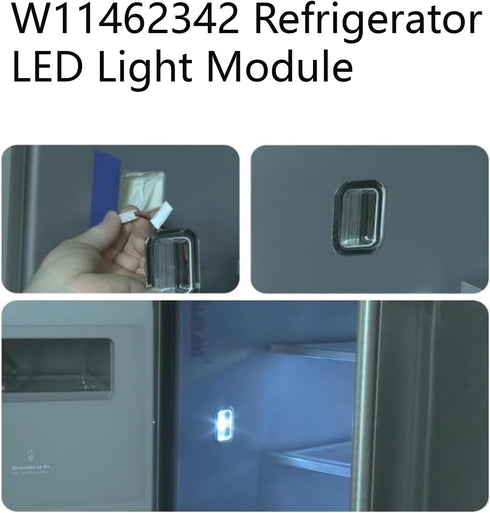 W11462342 Fits Whirlpool Refrigerator LED Light Module, Replaces W10607479 W10908166 AP6989197