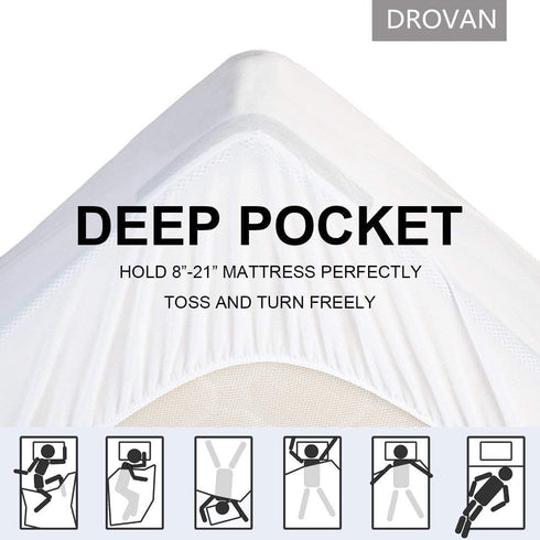 DROVAN California King Mattress Topper – Extra Thick Pillow Top Deep Pocket Cooling Mattress Pad Cover