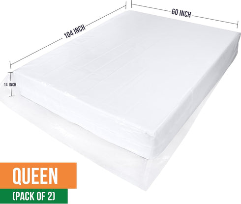 Utopia Home Mattress Bag for Moving Queen Size (Pack of 2), 4 Mil Thick Mattress Storage Bag, Plastic Mattress Cover, Fits Mattresses up to 14 Inches by Utopia Home