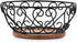 Iron Fruit Bowl With Wooden Base for Kitchen Countertop & Dining Room and Pantries (9" x 9" x 4") by EDHAS