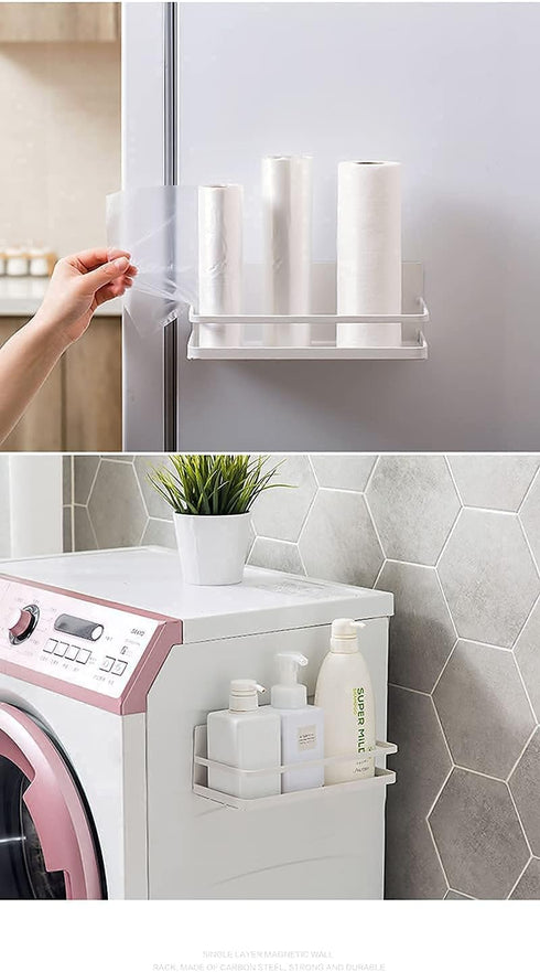 ELESEI 2 Pack Magnetic Spice Rack Refrigerator Side Magnetic Spice Rack Kitchen Magnetic Shelf Magnetic Fridge Shelf
