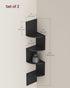 Set 2, 4-Tier VASAGLE of Corner Shelves Wall Mount, Floating Corner Bookshelves, Plant Shelves for Bedroom, Living