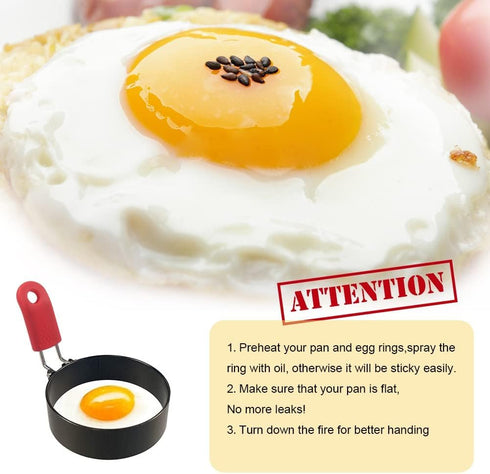 3.5 inch Eggs,4 Pack Mcmuffins (4 pack, 3.5inch) Egg Rings for Frying Non-Stick Egg Patty Maker, Pancake Mold