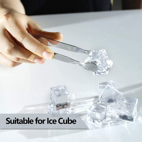 12 Pack Stainless Steel Ice Tongs for Sugar Cubes, Small Serving Tongs for Appetizers, Coffee, Tea Party