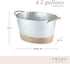Twine Seaside Jute Rope Wrapped Farmhouse Galvanized Ice Metal Beverage Tub - 4.5 Gallons