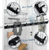 Wall Mounted Coat Racks with 8 Hooks, Modern Black Hanging Holder for Clothes, Entryway, Bathroom (29.7"x1.3")