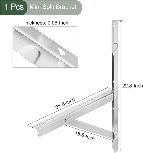 YOKIVE Mini Split Wall Mounting Bracket - Supports 9000-36000BTU & Up to 570lbs of Condenser for Heat Pump Systems