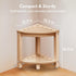 Corner Shower Stool for Inside Shower, HDPE Outdoor Side Table with 2-Tier Storage, Non-Slip Feet, White