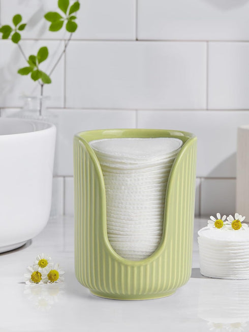 Bathroom Cup Dispenser, 3oz-4oz Ceramic Paper Cup Holder for Vanity Countertops, Small Mouthwash Dixie Cups Accessories
