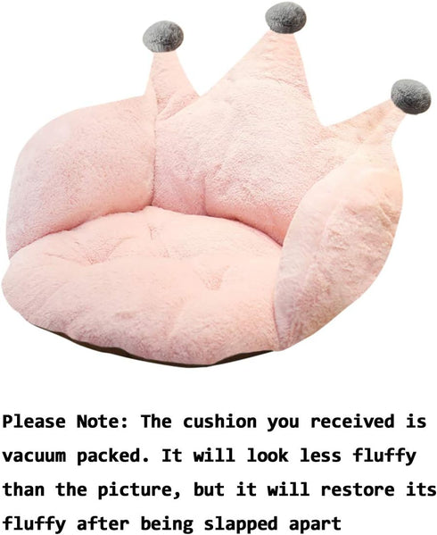 Crown Office Soft Cushion Plush Comfort Seat Pad, Cozy Warm Seat Pillow for Armchair, Relieves Back Coccyx Pain