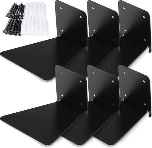 Jetec 6 Pack Invisible Floating Bookshelf Wall Mounted Floating Bookshelves Heavy Duty