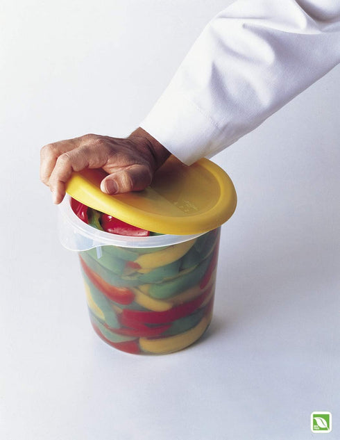 Rubbermaid Commercial Lid for Round Food Storage Container, Yellow, Fits 12-22 Qt.