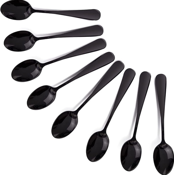 Demitasse Espresso Spoons Set of 8, 4.9 Inch Stainless Steel Mini Coffee Spoons for Dessert, Black