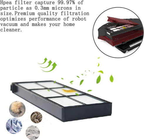 Extractor Roller Side Brushes & Hepa Filters Kit for iRobot Roomba 800 900 Series, Vacuum Replacement Parts