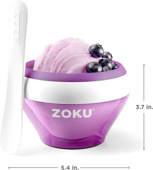 Frozen 6 Zoku Ice Cream Maker, Compact Make and Serve Bowl with Stainless Steel Freezer Core Creates Soft Serve