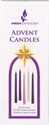Mega Candles 5 pcs Unscented Christmas Advent Candles Set, Hand Poured Premium Wax Taper Candle 10 Inch