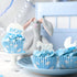300 Count Cloud Blue Cupcake Liners, White Light Blue Cupcake Wrappers for Birthday Theme Party Baking