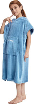 5-12 Hiturbo Kids Towel Changing Robe: Soft Plush Bath Towels - Warm Coral Fleece Hoodie - Swim Surf Poncho for Years