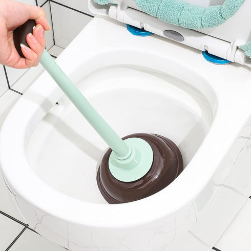 Set,Green 3 1 Home,Set 1 Cq acrylic Toilet Brush and Plunger in Bathroom Scrubber Plunger and Angled Toilet Bowl Brush